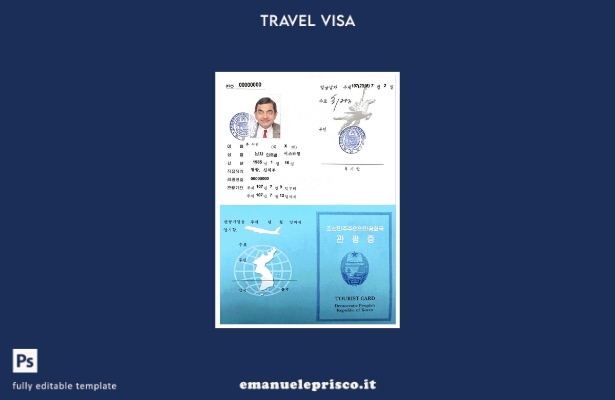 modello di carta turistica coreana in stile verificato